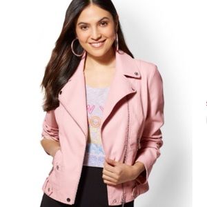 Pink faux leather jacket size large